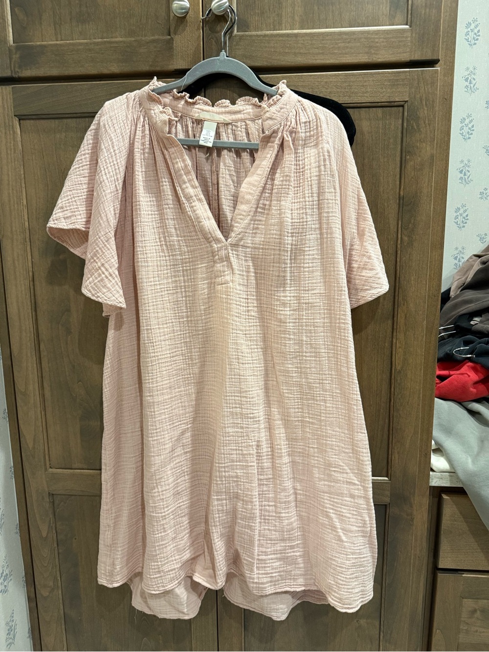 H&M Light Pink Cotton Gauze Sleep Tunic